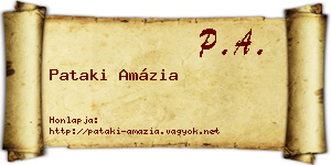 Pataki Amázia névjegykártya